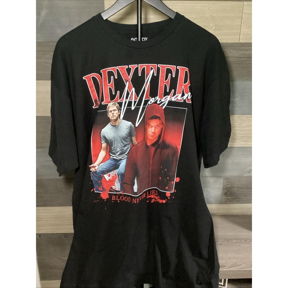 Dexter Morgan T-Shirt Blood Never Lies TV Show Showtime Black  XXL